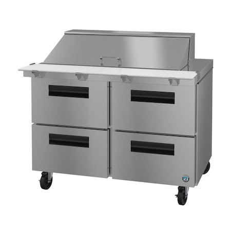Hoshizaki Refrigerator, Two Section Mega Top Prep Table, Stainless Drawers,  SR48B-18MD4